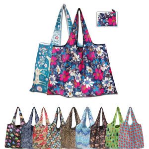 Reusable Shopping Bags Women Foldable Tote Bag Portable Cloth Eco Grocery Bag Folding Fruit Vegetable Handbags Large Capacity