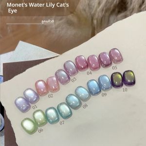 MIANEL 12 มล. ยาทาเล็บเจลลายดอกบัวโมเนต์ แคทอาย ให้ความเงางามแบบซาติน สีขาวพอร์ซเลน ประกายคริสตัล งานศิลปะบนเล็บ รุ่นใหม่ล่าสุด ปี 2025