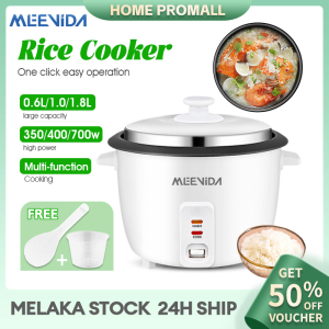 MEEVIDA Rice Cooker 3 Pin Plug Non Stick Pot 1L 1.8L Household Porridge Soup Cooking Machine Kitchen Appliances 电饭锅