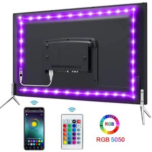 Tape Bluetooth USB LED Strip Light 5050 SMD 5V USB RGB Lights Flexible LED Lamp Tape Ribbon RGB Self-adhesive TV Desktop Diode