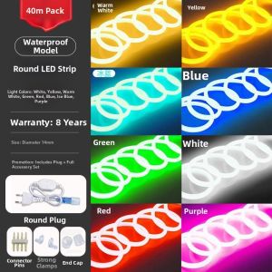 YUANMUXUAN | Outdoor Waterproof 360 Degree Ultra Bright Flexible LED Neon Strip