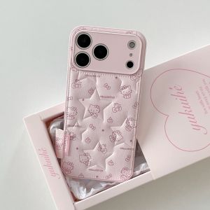 Sanrio | 3D Embossed Sanrio HelloKitty Phone Case For iPhone 11 12 13 14 15 16 17 Pro Max Soft Silicone Pink Sweet Girl Shockproof Cover