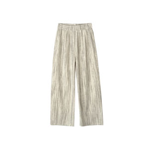 Love It ! ~ Mella Velvet Walking Pants Soft Elastic Waist Loose Womens Autumn New Wide Leg Casual Pants High Waist Striped