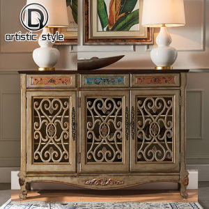 American Style Country Vintage Hollow out Wooden Shoe Cabinet Multi Layer Storage Rack European Style Furniture Home Decor