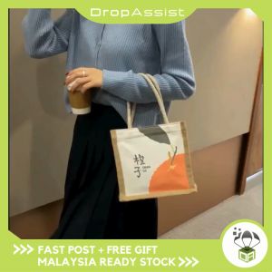 DROPASSIST 1206 Canvas lunch bag women shoulder tote Japanese cartoon big capacity ins Korean style college student bag