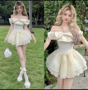ĐẦM TRỄ VAI CỘT DÂY CỔ ĐÍNH ĐÁ BÈO NGANG DÁNG XOÈ DỄ THƯƠNG đi chơi.đi tiệc Thảo cherry stone