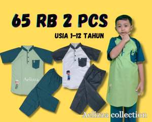 PAKET BUNDLING 65 DAPAT 2 PCS SETELAN KOKO KURTA KARAKTER ANAK 1-12 TAHUN