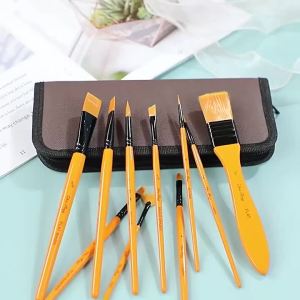 10 Chiếc Bộ Cọ Sơn Nghệ Sĩ Có Tay Cầm Bằng Gỗ Và Lông Nylon Cho Màu Nước Dầu Acrylic DIY Vẽ Nghệ Thuật Tranh Tiếp Liệu