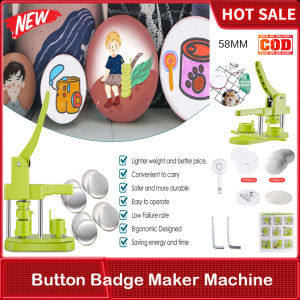 ⭐️【มีสินค้าในสต๊อก+จัดส่งในพื้นที่】⭐เครื่องผลิตป้ายสัญลักษณ์กระดุม58มม. (2.25in) สีเขียว DIY เครื่องผลิตกระดุมเครื่องเจาะป้ายพร้อมชิ้นส่วนกระดุม100ชิ้นฟรี & Amp รูปภาพ & Amp ที่ตัดวงกลม & Amp หนังสือมหัศจรรย์