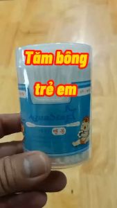 Tăm bông cho bé sơ sinh tăm bông trẻ em Aquastar tăm bông có 1 đầu xoắn kháng khuẩn hộp tròn 200 cây công nghệ Korea