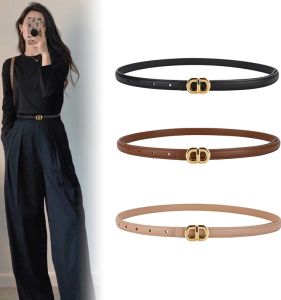 Fashionable Brown Leather Belt for Women: Unique Youth Size & Versatile Black Design