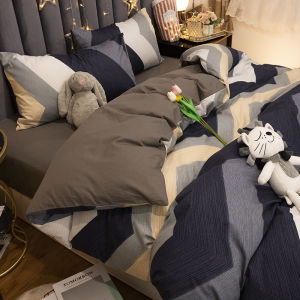 Pure Cotton Bedding Set 4pcs Nordic Style Mens Sheet 3pcs Bedding Cover Quilt Cover 100% Cotton Simple Design Winter Collection