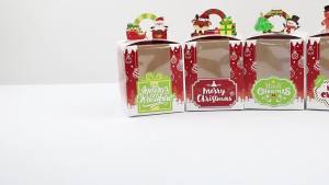 12/24 Chiếc Hộp Quà Giáng Sinh Có Hỗ Trợ Bên Trong Bằng Giấy Bìa Trang Trí Đóng Gói Cho Tiệc Giáng Sinh Đồ Dùng