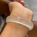 Vòng Tay Đá Mã Não Nhân Tạo Tự Nhiên Màu Trắng Băng Tinh Khiết Màu Vàng Sâm Panh Phẳng Đá Quartz Đá Onyx Trang Sức Thời Trang. 