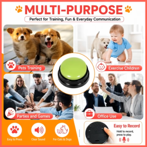 Recordable Pet Training Button 30 Seconds Voice Recorder Interactive Dog Cat Toy Mainan Butang