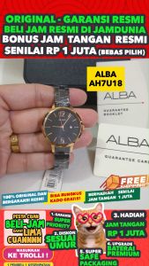 ALBA ORIGINAL - ALBA AH7U18 X1 ALBA AH7U18X1 Women LA - Hitam - Stainless Steel - Diameter 32CM- Water Resist 50 Meter - Jamdunia / Jam dunia JD18 # Jam Tangan Wanita Jam Tangan Cewek Jam Tangan Anti Air + ALBA AH7U 18 AH 7U 18 X1 AH7