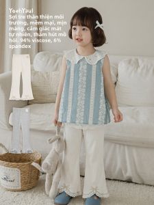 YOEHYAUL | Quần Leggings Dành Cho Bé Gái Cổng Gió Thoáng Khí Có Viền Ren