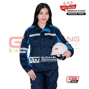 Wearpack Atasan Semijaket Warna DONGKER kombinasi TOSCA - Gudang Wearpack