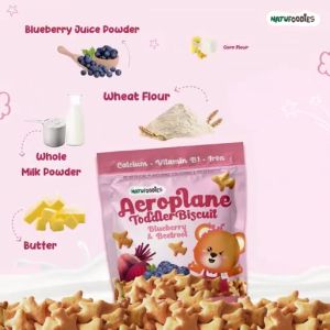 [New Expiry Date] Natufoodies Aeroplane Toddler Biscuit Halal (100g) 12Mth+ Travel Pack Available 宝宝儿童饼干