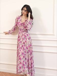 Romantic Pink Rose Floral Dress