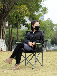 Outdoor Portable Folding Chair Backrest Leisure Beach Fishing Chair Raft Fishing Chair Camping Travel Gear High Back Chair