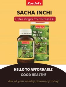 Kordels Sacha Inchi Oil 500mg for Enhances Overall Well- Being (60 softgels)