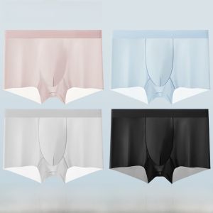 Miiow | Mens Ice Silk Underwear Ultra-Thin Breathable Boxer Shorts Lightweight Summer Briefs Comfortable Nylon Fabric Quick-Dry Function