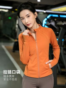 เสื้อวิ่งโยคะแขนยาวสำหรับผู้หญิง แห้งเร็ว ระบายอากาศได้ดี ทรงสลิมฟิต กันลม กางเกงขายาวสำหรับออกกำลังกาย ฤดูใบไม้ผลิและฤดูใบไม้ร่วง