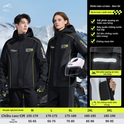 QUANYAN | Áo Mưa Bộ Rời Toàn Thân Chống Thấm Cho Nam & Nữ