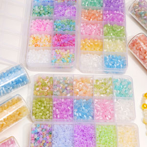 10 Grid/Box 4mm Colorful Cat Eye Jade Ice Glass Beads Kit Set For Jewelry Making DIY Charm Bracelet Keychain Phone Chain Crafts Accessories