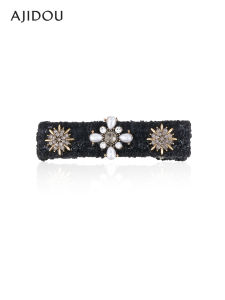 ajidou | Phụ Kiện Tóc Kẹp Mỏ Vịt Phong Cách Kim Cương Đen Vintage
