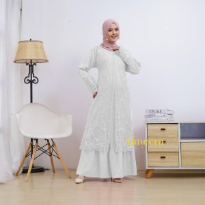 Gamis brukat davina dress by Almeera gamis brokat realpic terbaru pesta kondangan seragaman kekinian ukuran M L XL XXL jumbo