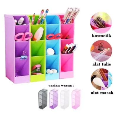 Rak Laci Plastik 4 Slot / Rak mini 4 Sekat Pulpen Spidol / Dekstop Drawer