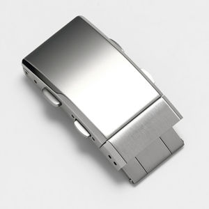 316L Stainless Steel Watch Buckle 16mm 18mm 20mm 22mm Double Push Extension Folding Buckle Brushed Metal Watch Band Clasp