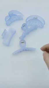 JH Jepit rambut transparant doff fashion wanita korea jedai transparant warna biru bahan tebal