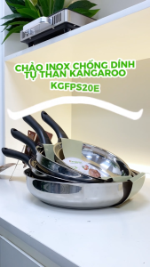 [SP MỚI] Chảo inox đa lớp chống dính tự thân Kangaroo KGFPSE các size 20-24-26-28cm