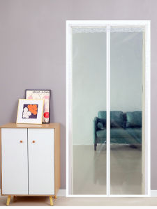 ผ้าคลุมประตูพลาสติกโปร่งใส HD พร้อมแถบแม่เหล็กเต็มแผ่น ป้องกันแมลง ป้องกันลม ป้องกันควันจากเครื่องปรับอากาศ สำหรับใช้ในธุรกิจ