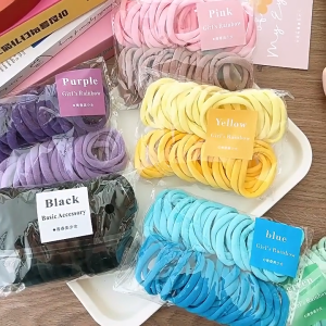 Ikat Rambut Donat Korea Isi 50 Pcs Karet Rambut Wanita Aksesoris Kunciran Elastis HS KCR01