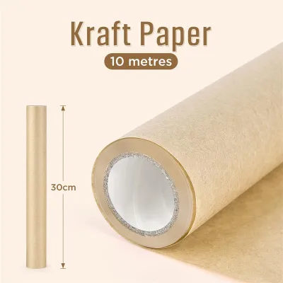 1 Roll 10M 10/30/40/45cm Of Kraft Paper Roll For Gift Wrapping Moving Packing Brown Paper Roll For PaintingCraftsDIY Making