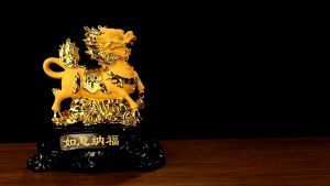 招财麒麟摆件 沙金麒麟 祥瑞招财 镇宅招财送福送子家居装饰品摆件 Feng Shui Kirin Decoration