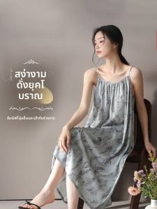 MiiOW | ชุดนอนผู้หญิงเซ็กซี่ MiiOW ฤดูร้อน 2025 ชุดนอนผู้หญิงแขนกุดบาง ผ้าไหมนิ่มระบายอากาศได้ดี ใส่ไปข้างนอกได้ ชุดนอนฤดูร้อน