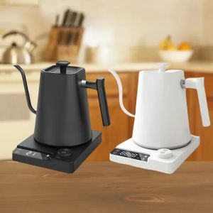 หม้อกาแฟไฟฟ้า หม้อกาแฟ 1000 มล. พร้อมหน้าจอ LED ปรับอุณหภูมิได้ หม้อกาแฟคอห่านไฟฟ้าอัจฉริยะ