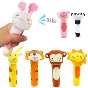 0-12 Months Baby Cute Animal Soft Rattles Toys Stroller Plush Toys Toddler Grab Ability Training Baby Toys