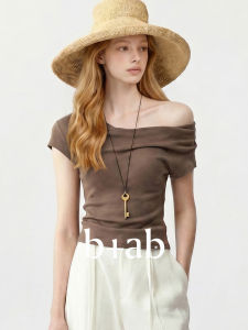 French Retro Slimming Off-Shoulder Short Sleeve T-Shirt