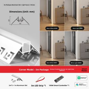 JINGYA | Corner Ambient LED Light Strip Recessed