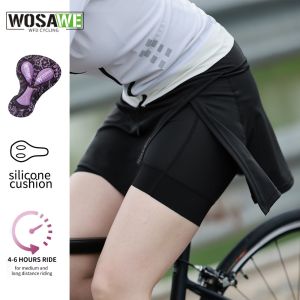 WOSAWE New Cycling Pants womens Shorts Pants Skirt Summer Road Cycling Pants Breathable Sports Skirt