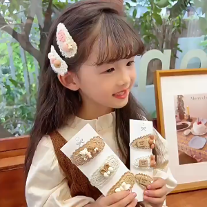 Set 3 kẹp tóc len D84 dệt kim màu sắc pastel ngọt ngào TTNTD84