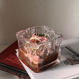 แก้วกาแฟทรงสี่เหลี่ยมสไตล์ย้อนยุค แก้วใส แก้วใสสำหรับดื่มแอลกอฮอล์ แก้วใสสำหรับดื่มน้ำ แก้วใสสำหรับดื่มชา แก้วใสสำหรับดื่มน้ำแข็ง