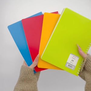 60Sheets A5 Composition Spiral Notebook Planner PP Cover Anti Scratch Double Metal Ring Notepad Personalized School Office Stationery Supplies Giveaways for Kids