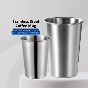 YU Online - 304 Stainless Steel Coffee Mug Cup 350ml / 500ml / 600ml | Durable Drinking Tumbler for Hot & Cold Beverages